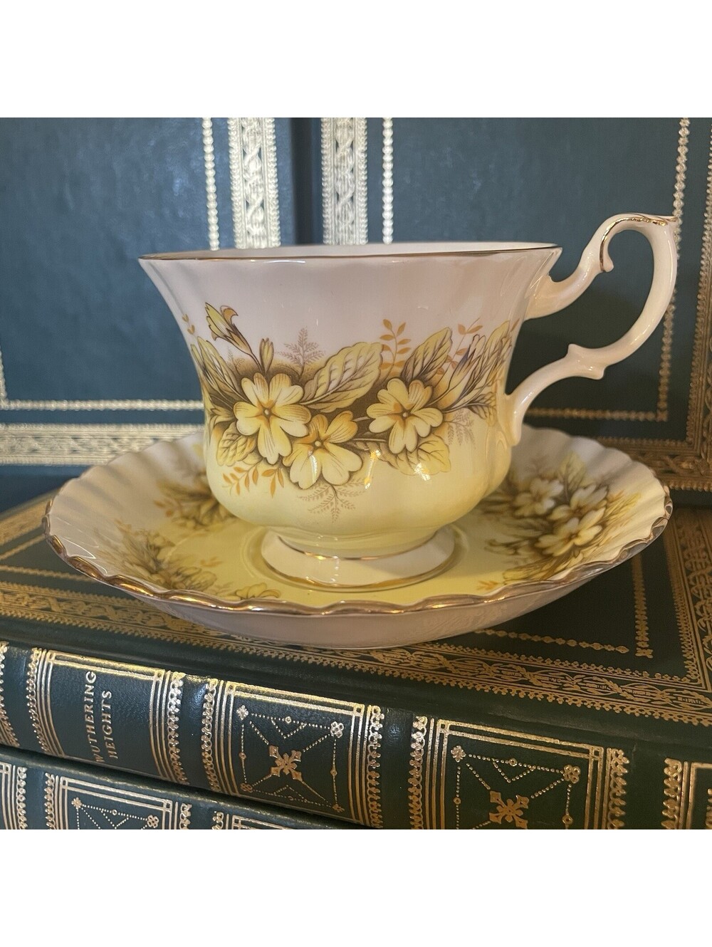 Yellow Primrose Royal Albert Bone China Teacup Saucer Melody Series Duet Vintage